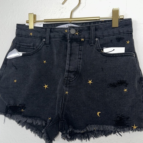 Tinseltown Shorts Tinseltown Ultra High Waist Gold Star Black